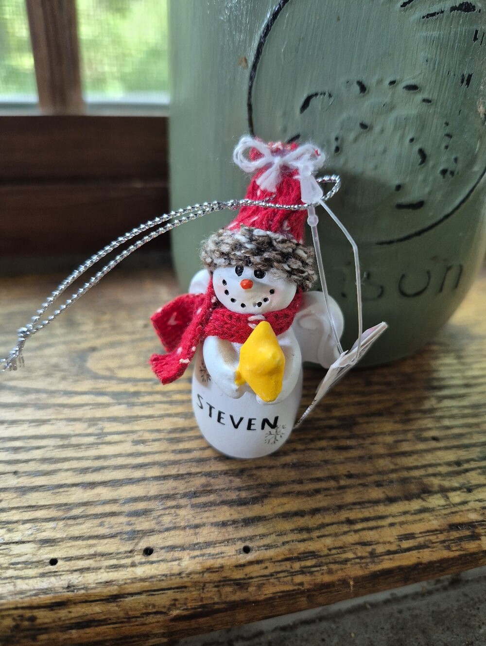 🌿5/$25 New Steven Name Ganz Christmas Snowman Ornament